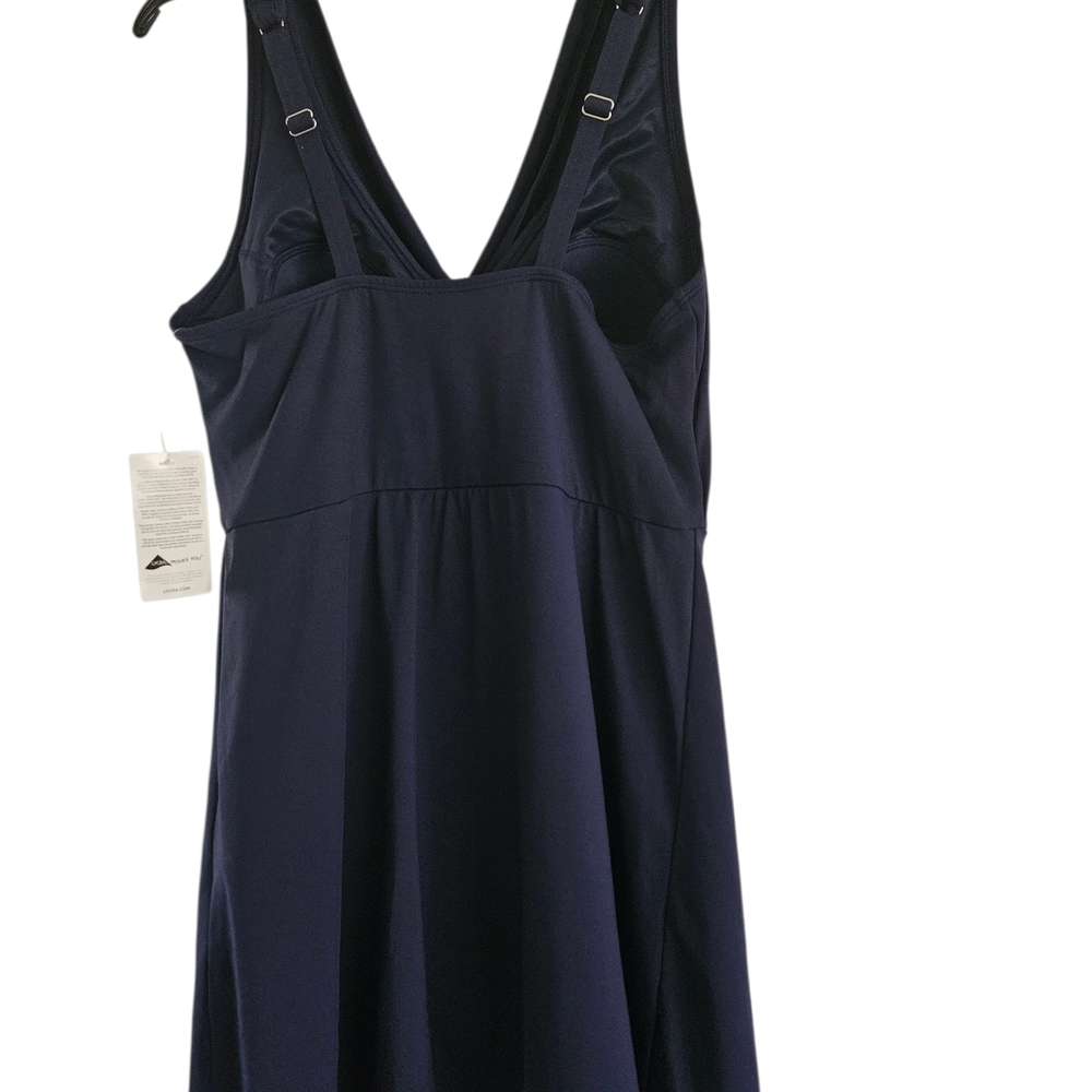 Lands' End Swimsuit Size 16 Blue Tummy Control Faux Surplice Wrap - Picture 11 of 12